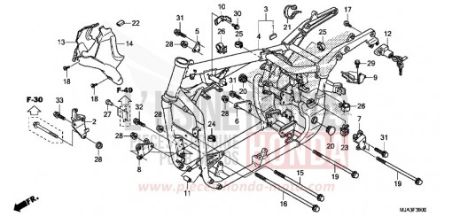 CARROSSERIE DE CHASSIS (VT750C/C2S/CA/CS) VT750CSD de 2013
